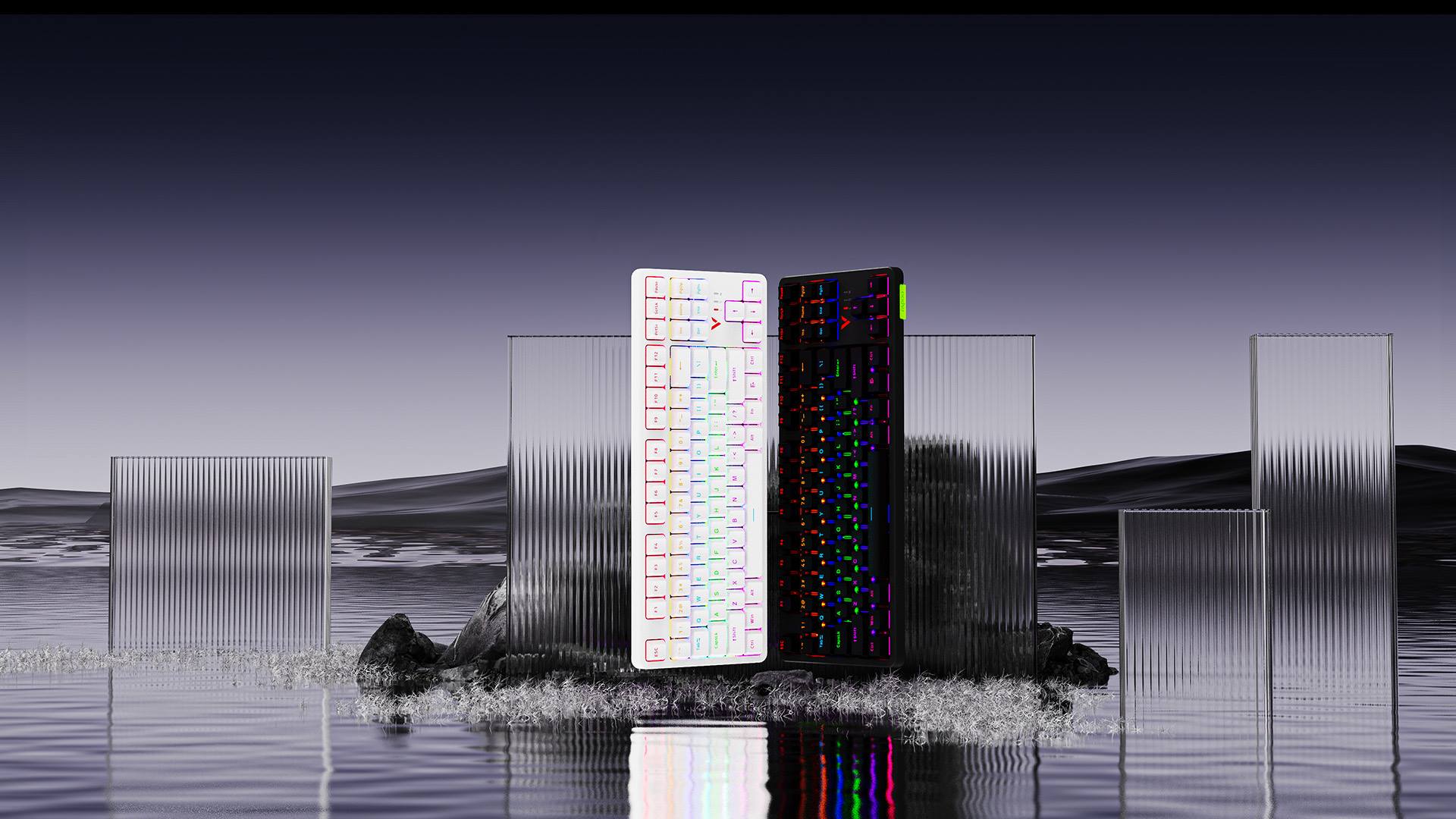 柏依背光游戏机械键盘（双形态） V500PRO-87 详情配图