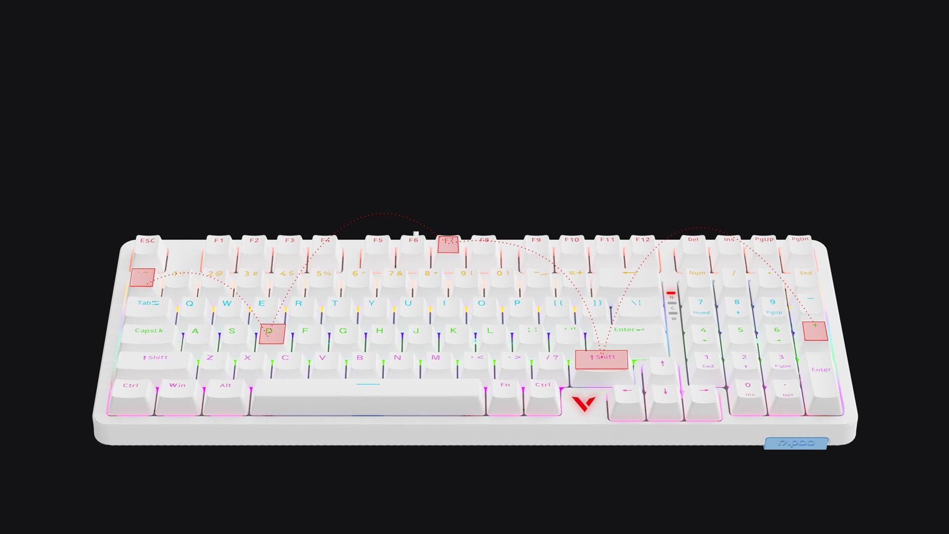 柏依背光游戏机械键盘（双形态） V500PRO-98 详情配图