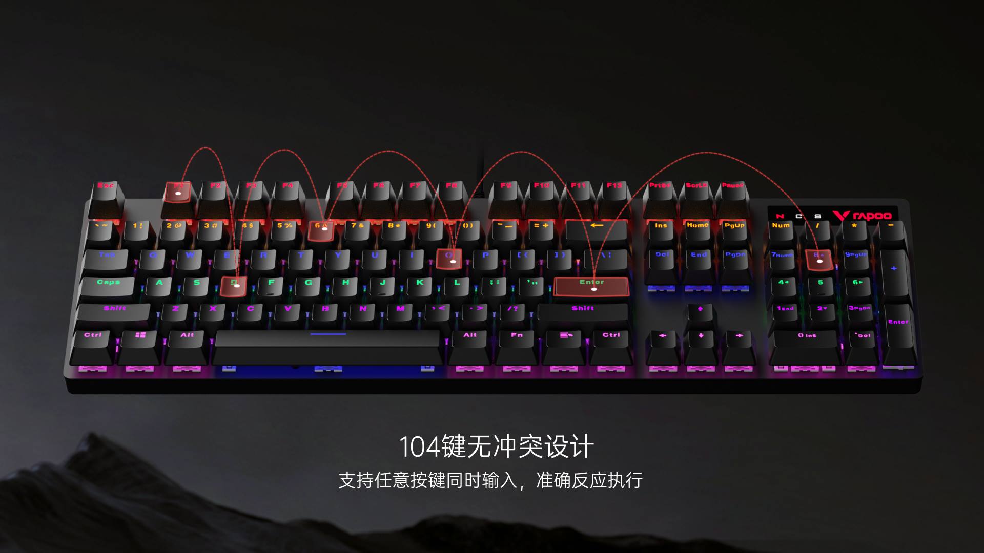 柏依背光游戏键鼠套装 V150S 详情配图