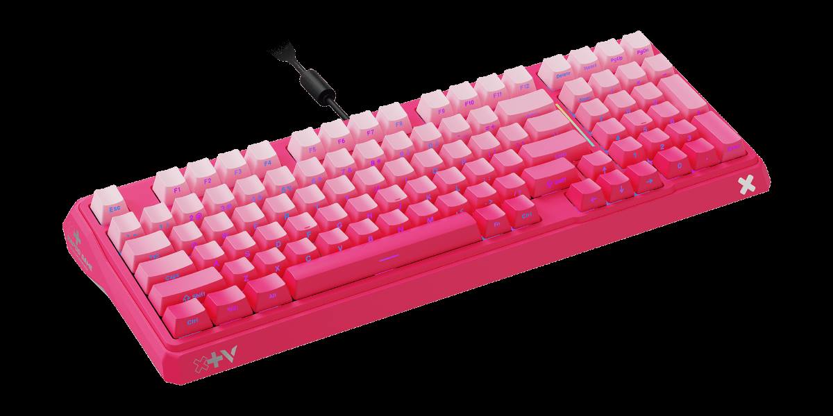 柏依防水幻彩RGB背光游戏机械键盘 ESK750-98（渐变侧刻版） 产品主图