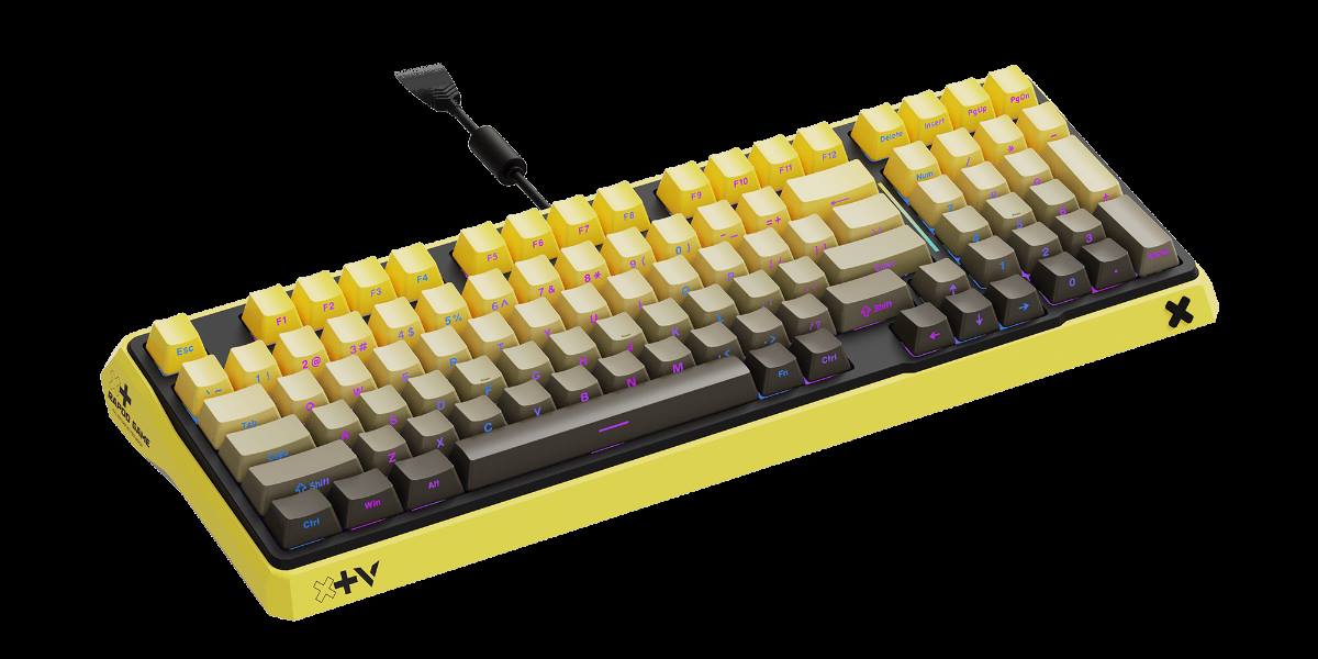 柏依防水幻彩RGB背光游戏机械键盘 ESK750-98（渐变侧刻版） 产品主图