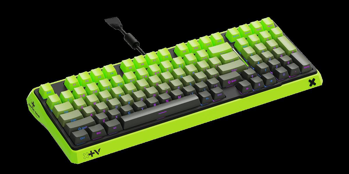 柏依防水幻彩RGB背光游戏机械键盘 ESK750-98（渐变侧刻版） 产品主图