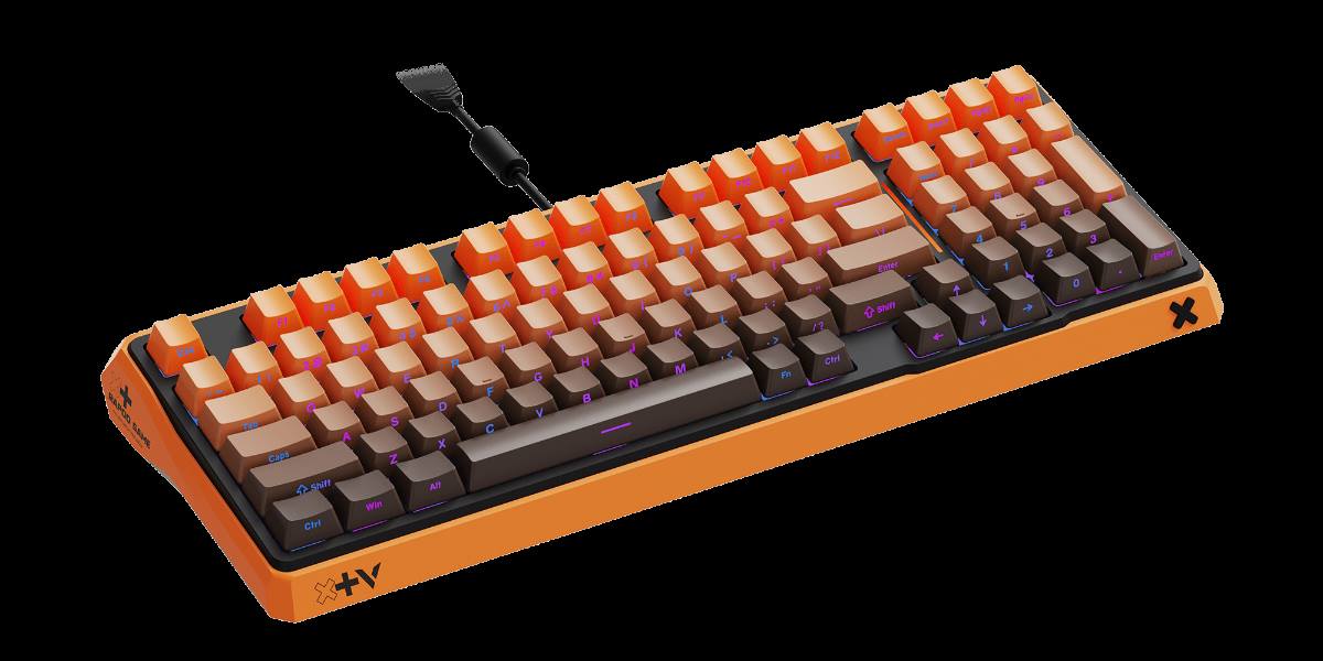 柏依防水幻彩RGB背光游戏机械键盘 ESK750-98（渐变侧刻版） 产品主图