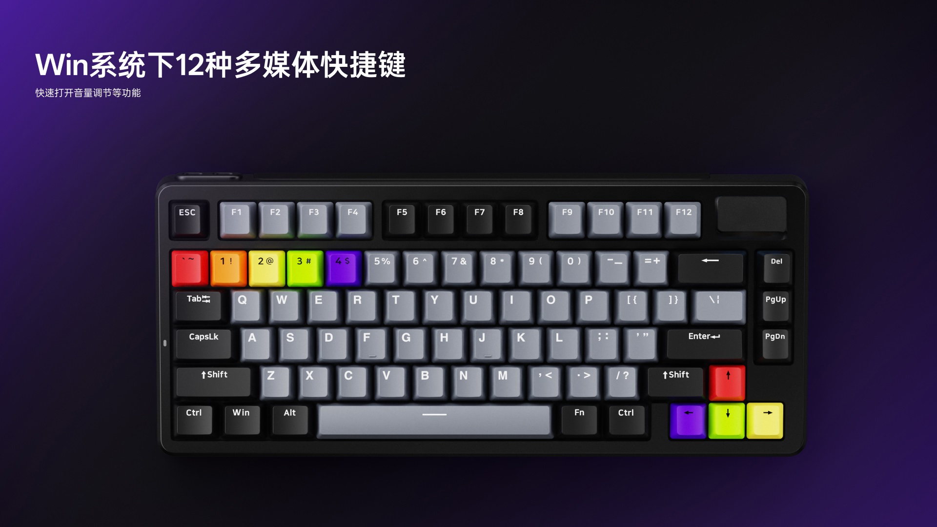 柏依防水幻彩RGB背光游戏机械键盘 ESK750-75（渐变侧刻版） 详情配图