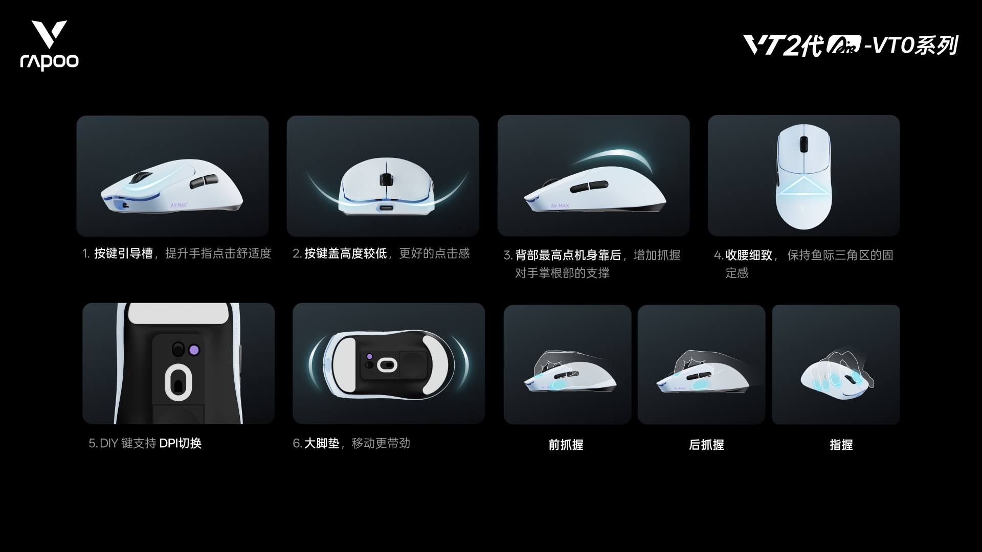 柏依数码新闻配图：柏依VT0Air MAX无线电竞鼠标，轻约39g的“双光”配