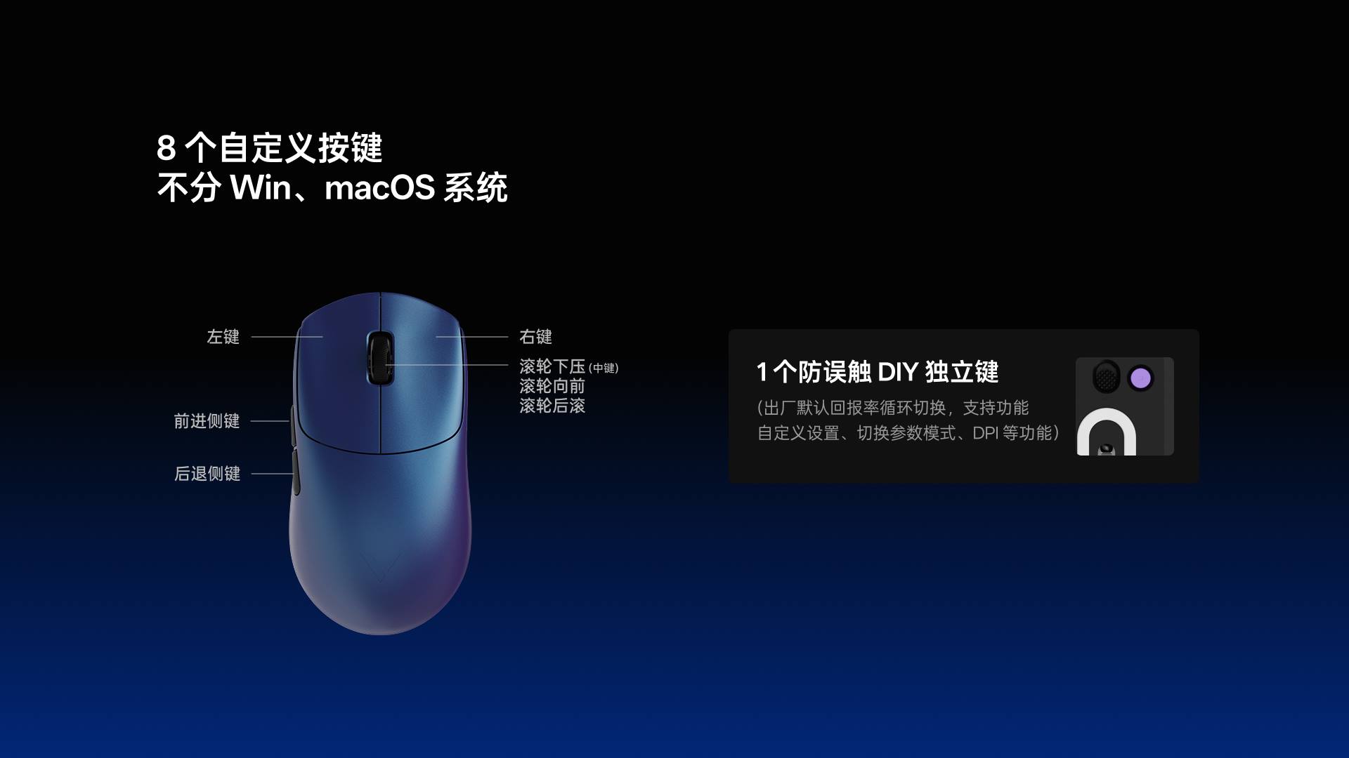 柏依中小手型-双模轻量化无线电竞鼠标(VT二代系列) VT0 MAX大师双8K版 详情配图