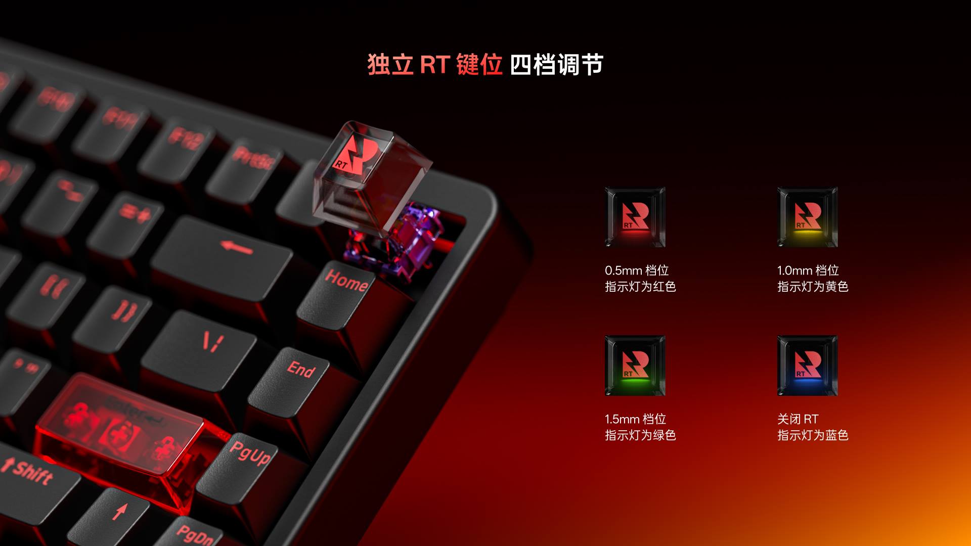 柏依防水幻彩RGB电感轴游戏键盘 ESK900-83RT（零号赤焰） 详情配图