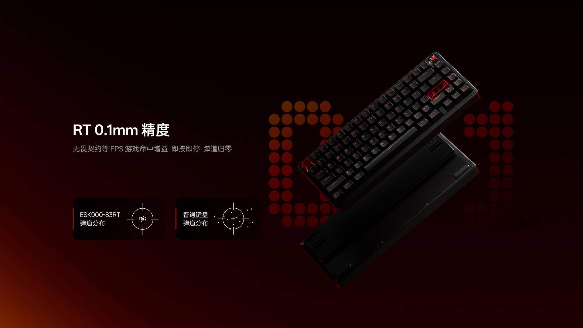 柏依防水幻彩RGB电感轴游戏键盘 ESK900-83RT（零号赤焰） 详情配图